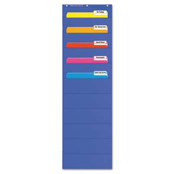 SCHOLASTIC INC. Pocket Charts, File Organizer, 14" x 46 1/2", Blue, Plastic