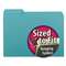 SMEAD MANUFACTURING CO. Interior File Folders, 1/3 Cut Top Tab, Letter, Aqua, 100/Box
