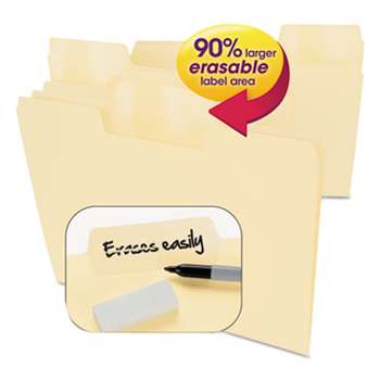 SMEAD MANUFACTURING CO. Erasable SuperTab File Folders, Letter, Manila, 24/Set