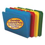 SMEAD MANUFACTURING CO. Waterproof Poly File Folders, 1/3 Cut Top Tab, Letter, Assorted, 24/Box