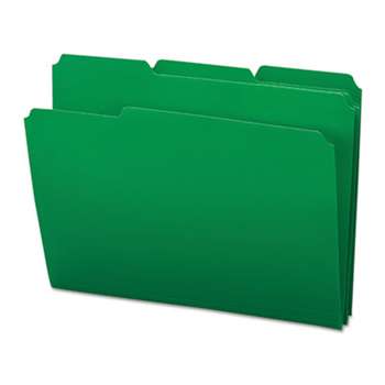 SMEAD MANUFACTURING CO. Waterproof Poly File Folders, 1/3 Cut Top Tab, Letter, Green, 24/Box