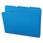 SMEAD MANUFACTURING CO. Waterproof Poly File Folders, 1/3 Cut Top Tab, Letter, Blue, 24/Box