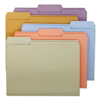 SMEAD MANUFACTURING CO. File Folders, 1/3 Cut Top Tab, Letter, Assorted Colors, 100/Box