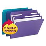 SMEAD MANUFACTURING CO. SuperTab Organizer Folder, 1/3 Cut Top Tab, Assorted, 3/Pack