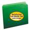SMEAD MANUFACTURING CO. File Folders, Straight Cut, Reinforced Top Tab, Letter, Green, 100/Box