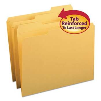 SMEAD MANUFACTURING CO. File Folders, 1/3 Cut, Reinforced Top Tab, Letter, Goldenrod, 100/Box