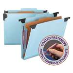 SMEAD MANUFACTURING CO. Four Section Hanging Classification Folder, Pressboard/Kraft, Letter, Blue