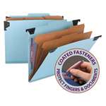 SMEAD MANUFACTURING CO. Six Section Hanging Classification Folder, Pressboard/Kraft, Letter, Blue