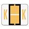 SMEAD MANUFACTURING CO. A-Z Color-Coded Bar-Style End Tab Labels, Letter K, Light Orange, 500/Roll
