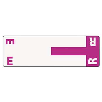 SMEAD MANUFACTURING CO. Alpha-Z Color-Coded First Letter Name Labels, E & R, Purple, 100/Pack