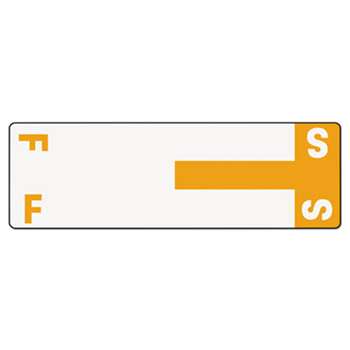 SMEAD MANUFACTURING CO. Alpha-Z Color-Coded First Letter Name Labels, F & S, Orange, 100/Pack