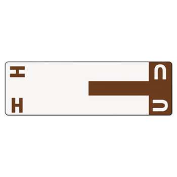 SMEAD MANUFACTURING CO. Alpha-Z Color-Coded First Letter Name Labels, H & U, Dark Brown, 100/Pack