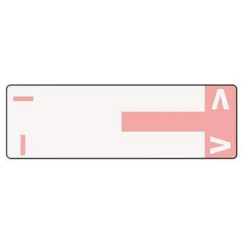 SMEAD MANUFACTURING CO. Alpha-Z Color-Coded First Letter Name Labels, I & V, Pink, 100/Pack