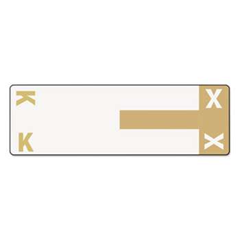 SMEAD MANUFACTURING CO. Alpha-Z Color-Coded First Letter Name Labels, K & X, Light Brown, 100/Pack