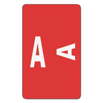 SMEAD MANUFACTURING CO. Alpha-Z Color-Coded Second Letter Labels, Letter A, Red, 100/Pack