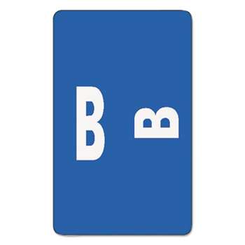 SMEAD MANUFACTURING CO. Alpha-Z Color-Coded Second Letter Labels, Letter B, Dark Blue, 100/Pack