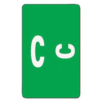 SMEAD MANUFACTURING CO. Alpha-Z Color-Coded Second Letter Labels, Letter C, Dark Green, 100/Pack