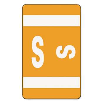 SMEAD MANUFACTURING CO. Alpha-Z Color-Coded Second Letter Labels, Letter S, Orange, 100/Pack