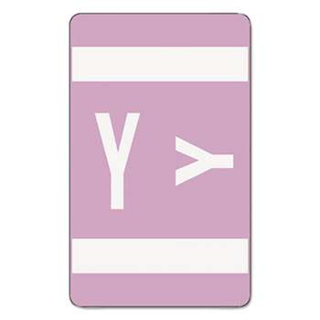 SMEAD MANUFACTURING CO. Alpha-Z Color-Coded Second Letter Labels, Letter Y, Lavender, 100/Pack