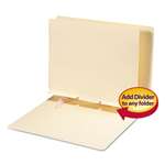 SMEAD MANUFACTURING CO. Manila Self-Adhesive Folder Dividers w/Prepunched Slits, 2-Sect, Letter, 100/Box
