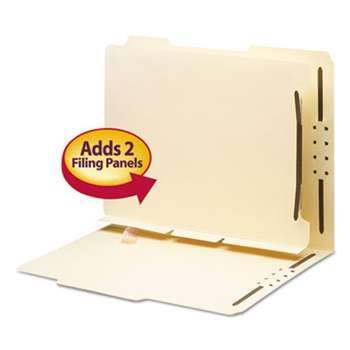 SMEAD MANUFACTURING CO. Manila Self-Adhesive Folder Dividers w/2-Prong Fastener, 2-Sect, Letter, 25/Pack