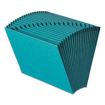SMEAD MANUFACTURING CO. Heavy-Duty A-Z Open Top Expanding Files, 21 Pockets, Letter, Teal