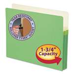 SMEAD MANUFACTURING CO. 1 3/4" Exp Colored File Pocket, Straight Tab, Letter, Green