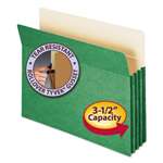 SMEAD MANUFACTURING CO. 3 1/2" Exp Colored File Pocket, Straight Tab, Letter, Green