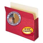 SMEAD MANUFACTURING CO. 3 1/2" Exp Colored File Pocket, Straight Tab, Letter, Red