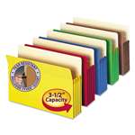 SMEAD MANUFACTURING CO. 3 1/2" Exp Colored File Pocket, Straight Tab, Letter, Asst, 5/Pack