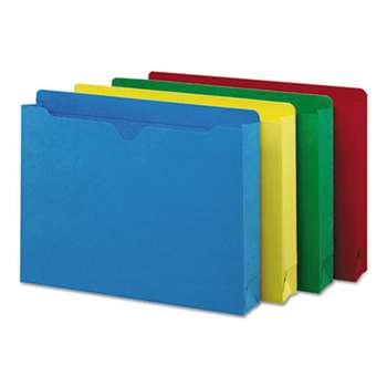 SMEAD MANUFACTURING CO. Colored File Jackets w/Reinforced 2-Ply Tab, Letter, Assorted Colors, 50/Box
