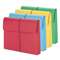 SMEAD MANUFACTURING CO. 2" Exp Wallet, Elastic Cord, Letter, Blue/Green/Red/Yellow, 50/Box