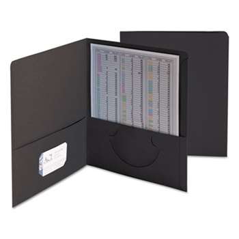 SMEAD MANUFACTURING CO. Two-Pocket Folder, Textured Paper, Black, 25/Box