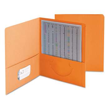 SMEAD MANUFACTURING CO. Two-Pocket Folder, Textured Paper, Orange, 25/Box