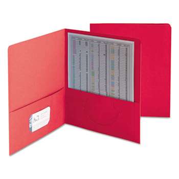 SMEAD MANUFACTURING CO. Two-Pocket Folder, Textured Paper, Red, 25/Box