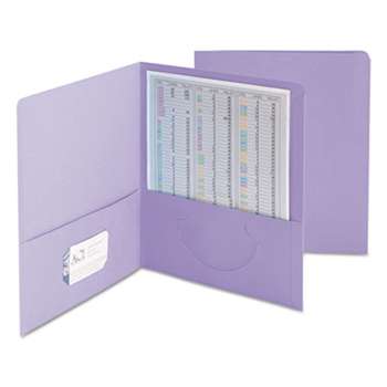 SMEAD MANUFACTURING CO. Two-Pocket Folder, Textured Paper, Lavender, 25/Box