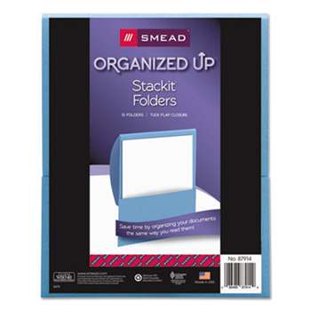 SMEAD MANUFACTURING CO. Organized Up Stackit Folder, Textured Stock, 11 x 8 1/2, Blue, 10/Pack