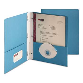 SMEAD MANUFACTURING CO. 2-Pocket Folder w/Tang Fastener, Letter, 1/2" Cap, Blue, 25/Box