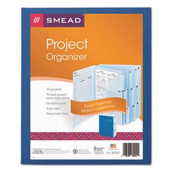SMEAD MANUFACTURING CO. Project Organizer Expanding File, 10 Pockets, Lake/Navy Blue