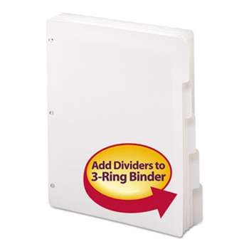 SMEAD MANUFACTURING CO. Three-Ring Binder Index Divider, 5-Tab, White