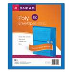 SMEAD MANUFACTURING CO. Poly String & Button Booklet Envelope, 9 3/4 x 11 5/8 x 1 1/4, Blue, 5/Pack