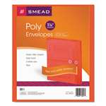 SMEAD MANUFACTURING CO. Poly String & Button Booklet Envelope, 9 3/4 x 11 5/8 x 1 1/4, Red, 5/Pack