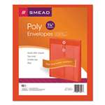 SMEAD MANUFACTURING CO. Poly String & Button Envelope, 9 3/4 x 11 5/8 x 1 1/4, Red, 5/Pack