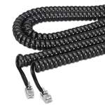 SOFTALK LLC Coiled Phone Cord, Plug/Plug, 25 ft., Black