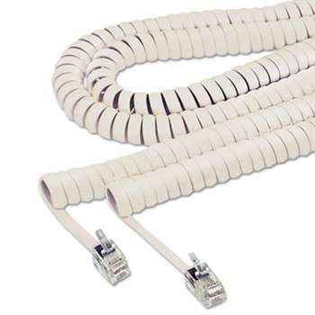 SOFTALK LLC Coiled Phone Cord, Plug/Plug, 25 ft., Ivory