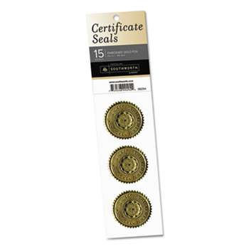 SOUTHWORTH CO. Gold Certificate Seals, "Achievement", 1 3/4" dia, Gold, 15/Pack