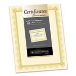 SOUTHWORTH CO. Premium Certificates, Ivory, Spiro Gold Foil Border, 66 lb,  8.5 x 11, 15/Pack