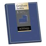 SOUTHWORTH CO. Certificate Jacket, Navy/Gold Border, Felt, 88lb Stock, 12 x 9 1/2, 5/Pack