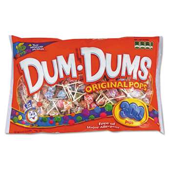 SPANGLER CANDY COMPANY Dum-Dum-Pops, Assorted Flavors, Individually Wrapped, 300/Pack