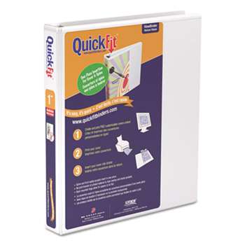 STRIDE WRITING QuickFit D-Ring View Binder, 1" Capacity, 8 1/2 x 11, White